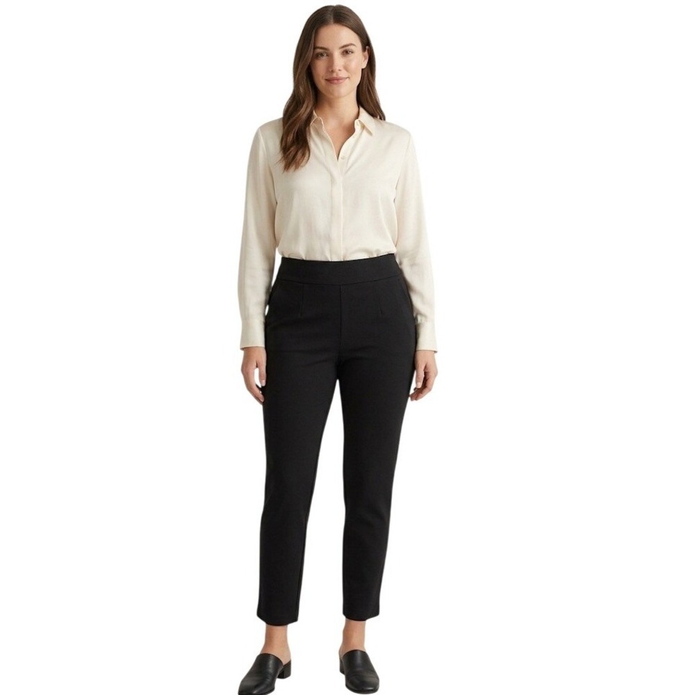 NWT Express XL Black Ponte Pants High Rise Stretch Pull On Slim Ankle Workwear
